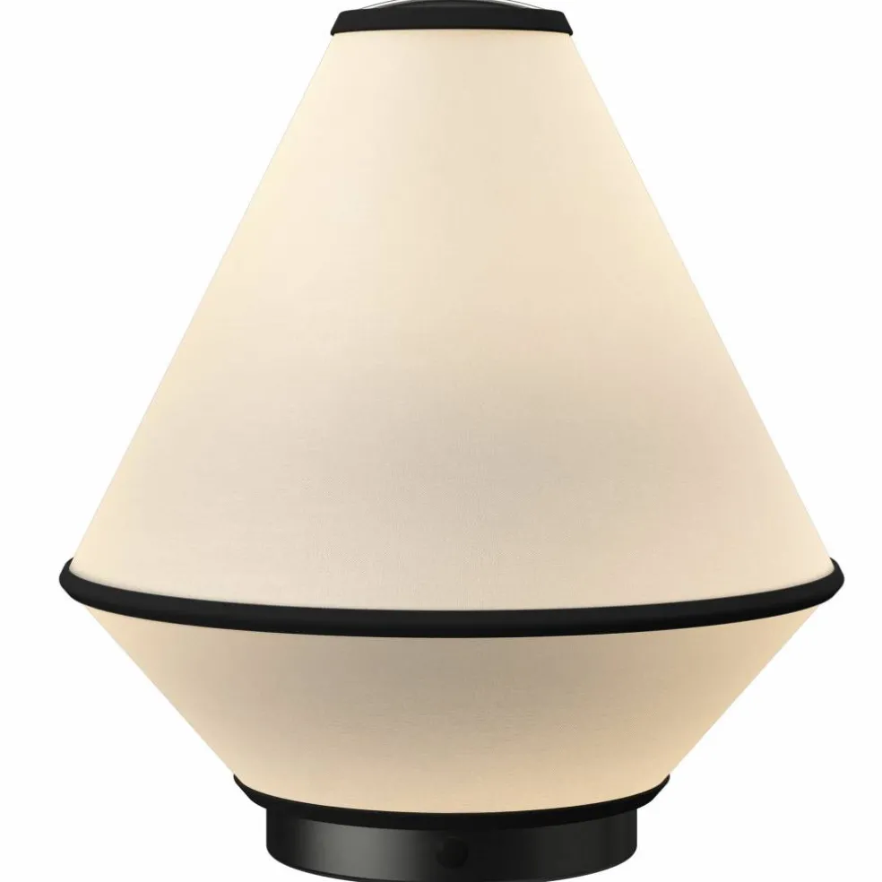 Tafta portabel bordslampa, röd/off-white