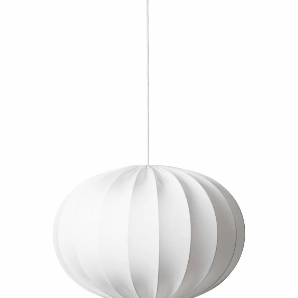 Taklampa, oval boll, bomull, vit, 40 cm