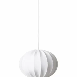 Taklampa, oval boll, bomull, vit, 40 cm