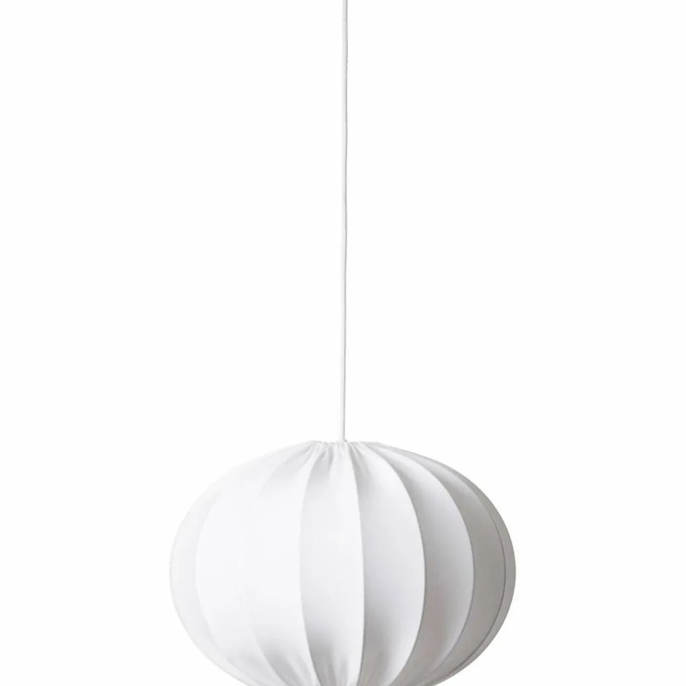 Taklampa, oval boll, bomull, vit, 40 cm