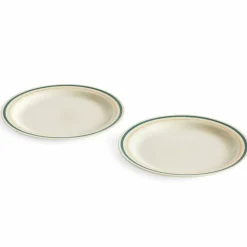 Tallrik 24,5 cm, 2-pack, grön/sand