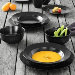Tallrik 27 cm Svart Stengods