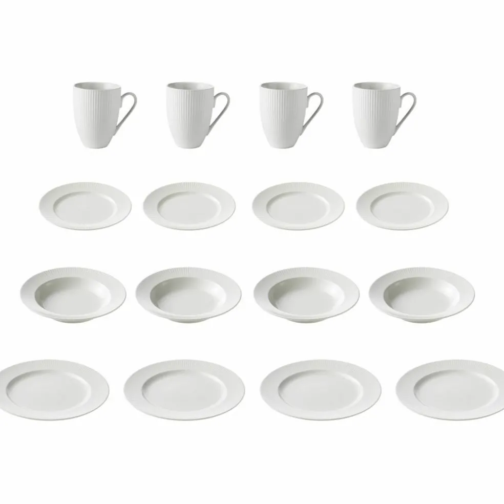 Tallriksset 16 delar vit