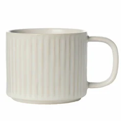 Tekopp räfflad 9,5 cm, naturvit