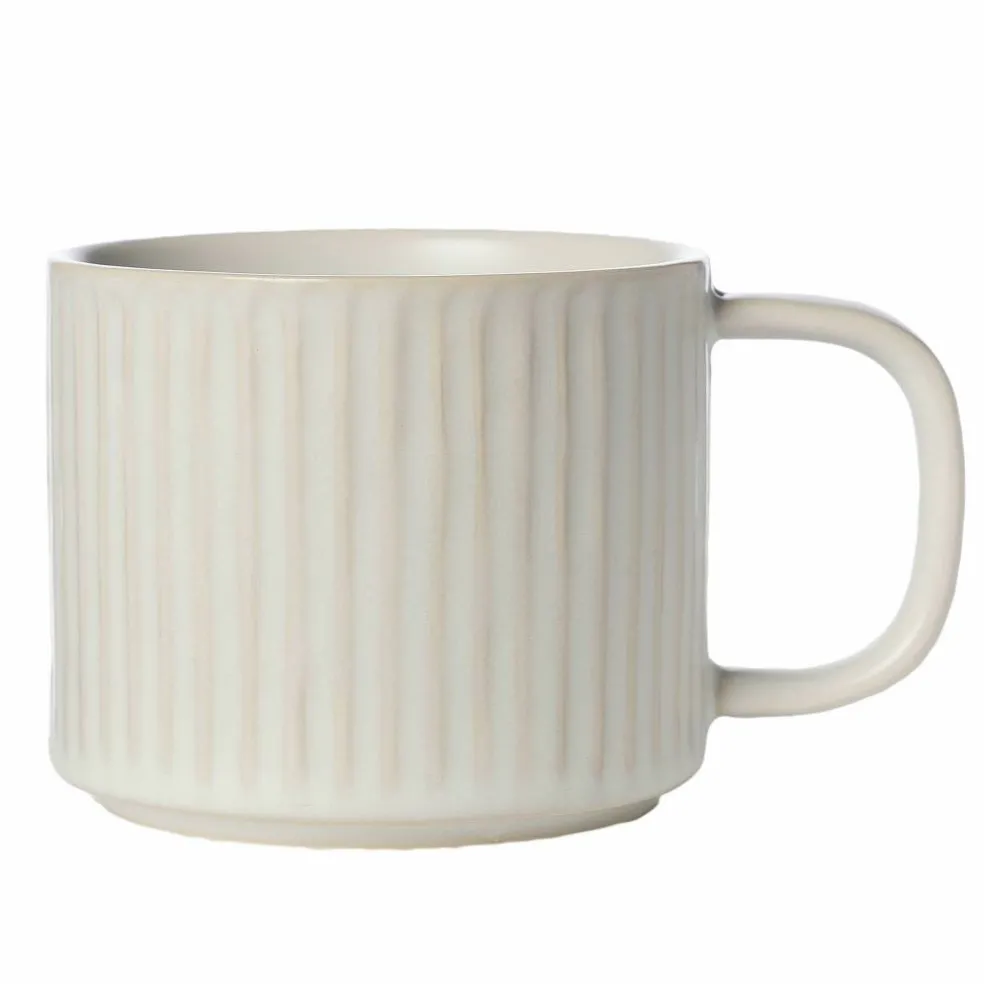 Tekopp räfflad 9,5 cm, naturvit