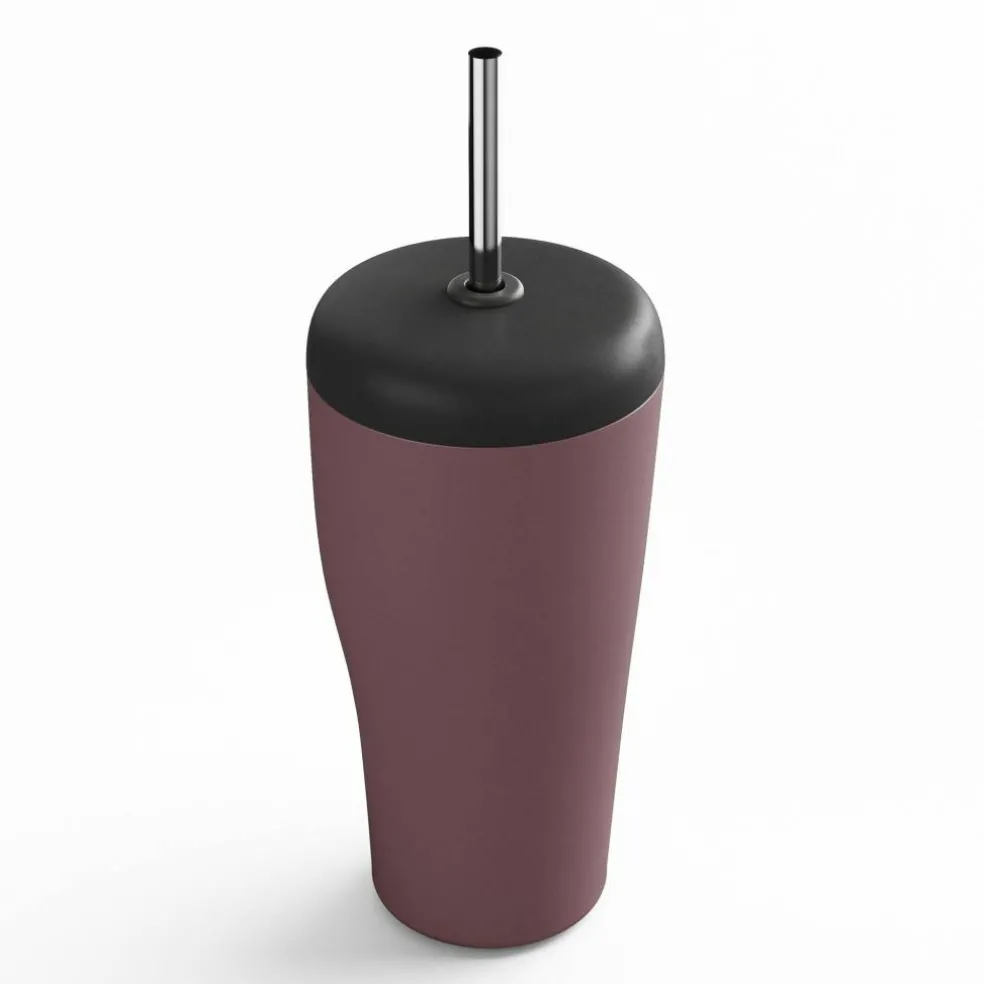 Termoskopp + sugrör, rosa