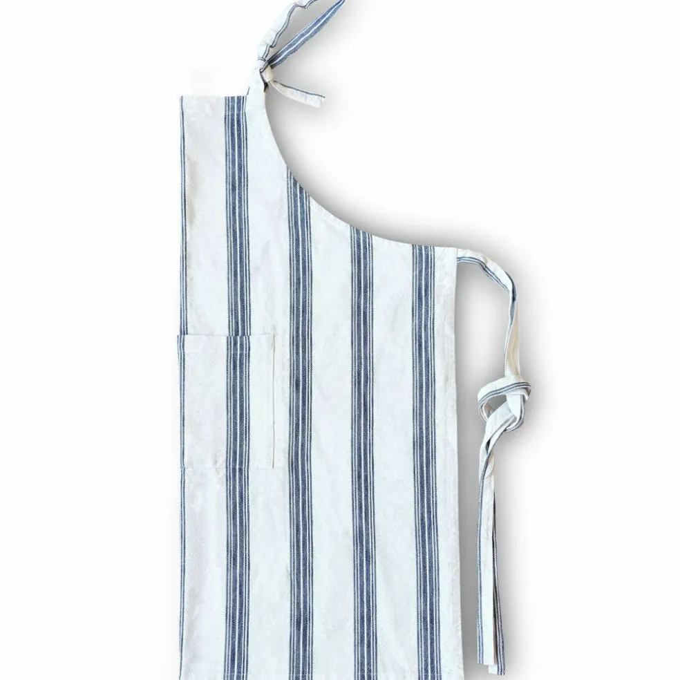 Textiles Garn Förkläde, blå/vit