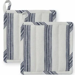 Textiles Garn grytlappar 22 x 22 cm 2-pack, blå