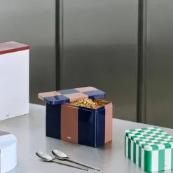 Tin Storage förvaringsburk medium, brun/midnattsblå