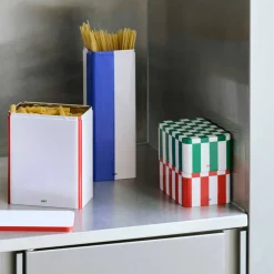 Tin Storage Förvaringsburk Plåt Slim Blue Off-White