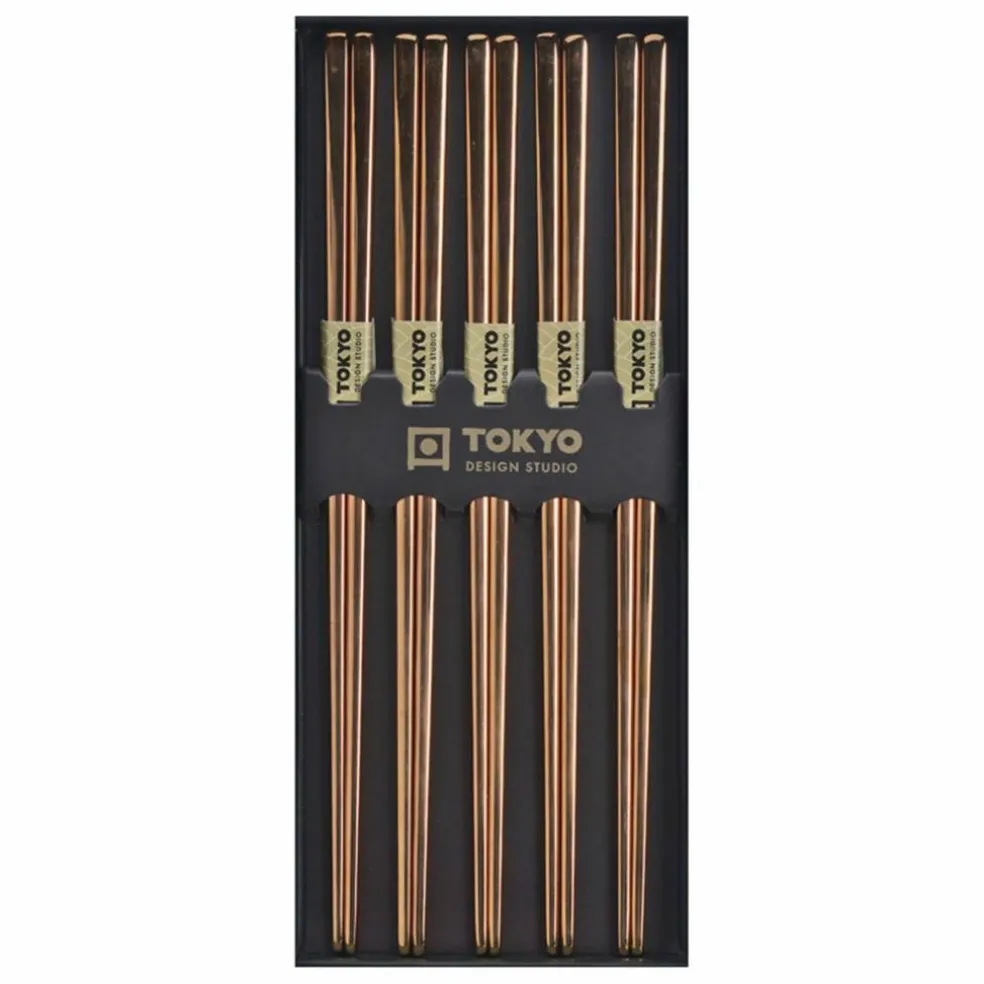 Ätpinnar 5 pack, rostfritt stål, black