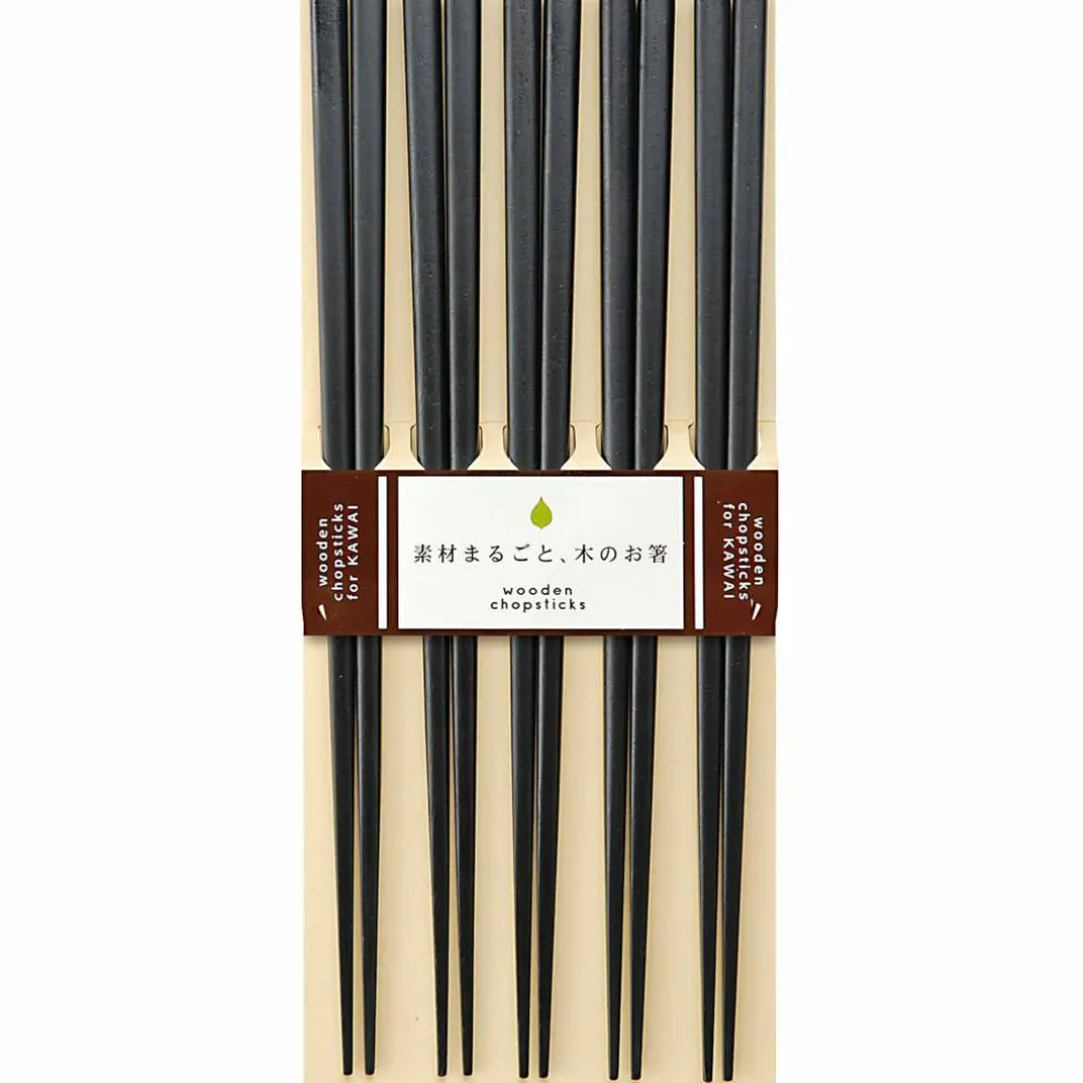 Ätpinnar Plain Wood 5 Par, brun