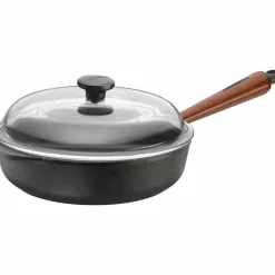 Traktörpanna 25 cm Trähandtag ochGlaslock