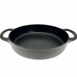 Traktörpanna med glaslock 32 cm, gjutjärn