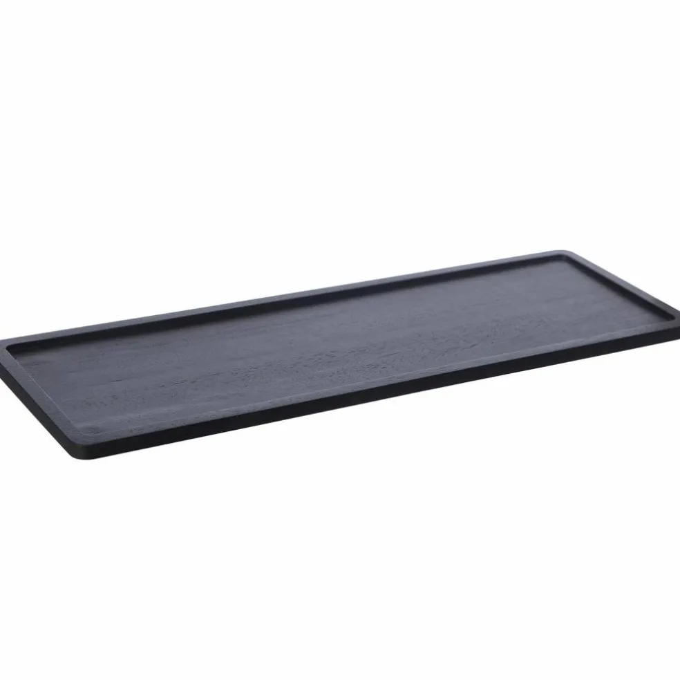 Träbricka Rektangulär Mörkbrun, 15x45 cm