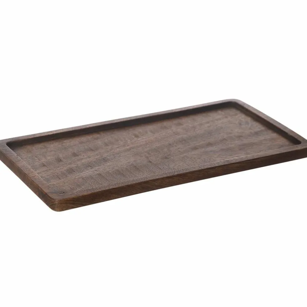 Träbricka Rektangulär Svart, 15x30 cm