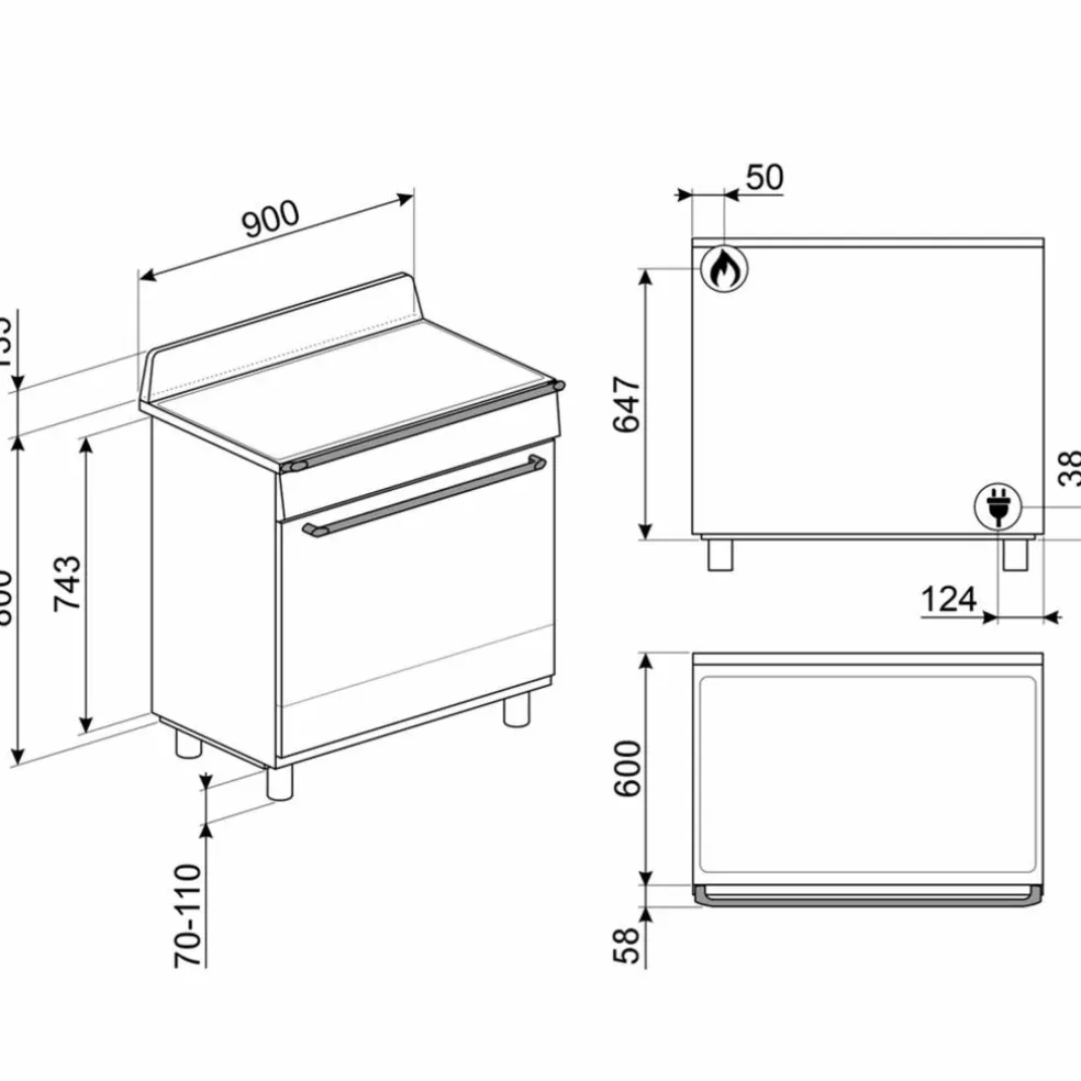 TR90GM gasspis 90 cm, creme