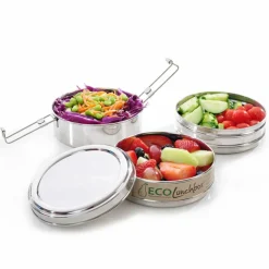 Tri Bento rund tredelad matlåda