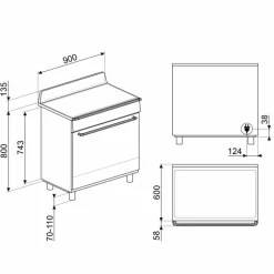 TR90IM induktionsspis 90 cm, creme