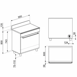 TR90IM induktionsspis 90 cm, svart