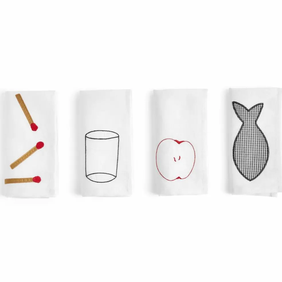 Tygservett 4-pack, vit