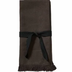 Umami tygservett 2-pack, brun/svart