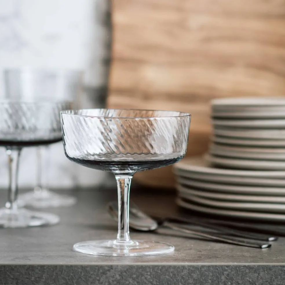 Unique Swirl champagneglas 25 cl, grå