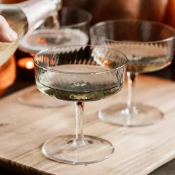 Unique Swirl champagneglas 25 cl, grå