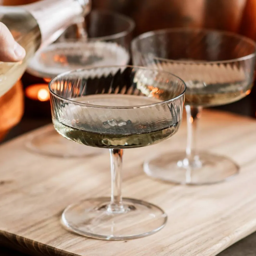 Unique Swirl champagneglas 25 cl, grå