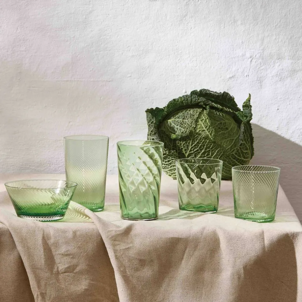 Unique Swirl vattenglas 30 cl, grön