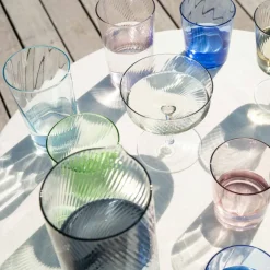 Unique Swirl vattenglas 30 cl, mörkblå