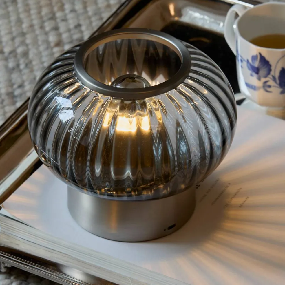 Urc portabel bordslampa 19 cm, smoke
