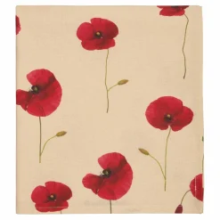 Vallmo duk 140 x 240 cm, beige/röd