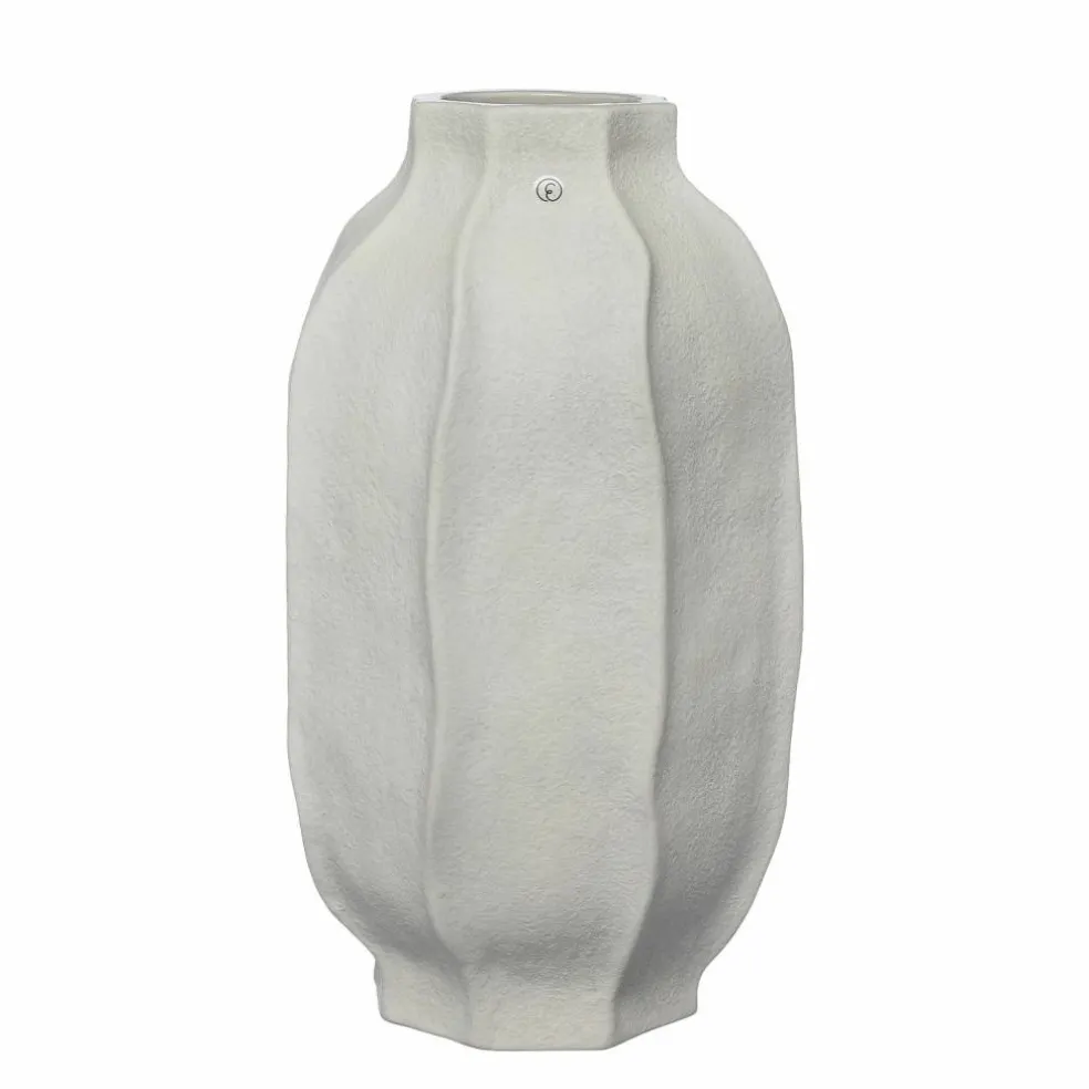 Vas i stengods 22 cm, naturvit