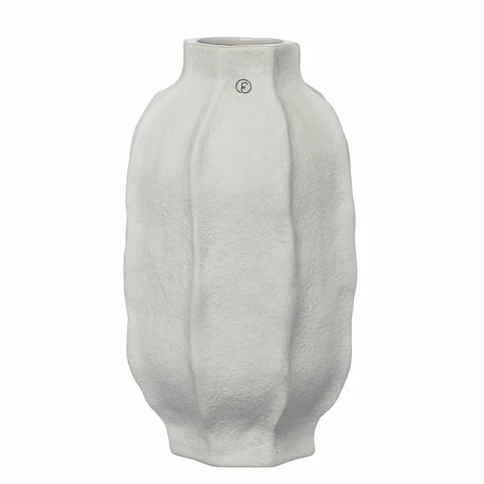 Vas i stengods 22 cm, naturvit
