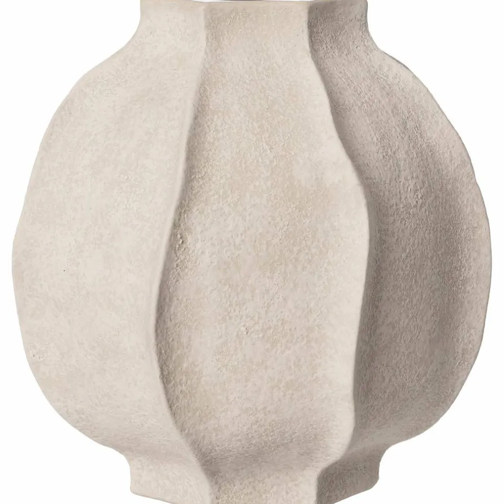 Vas stengods 24 cm, naturvit