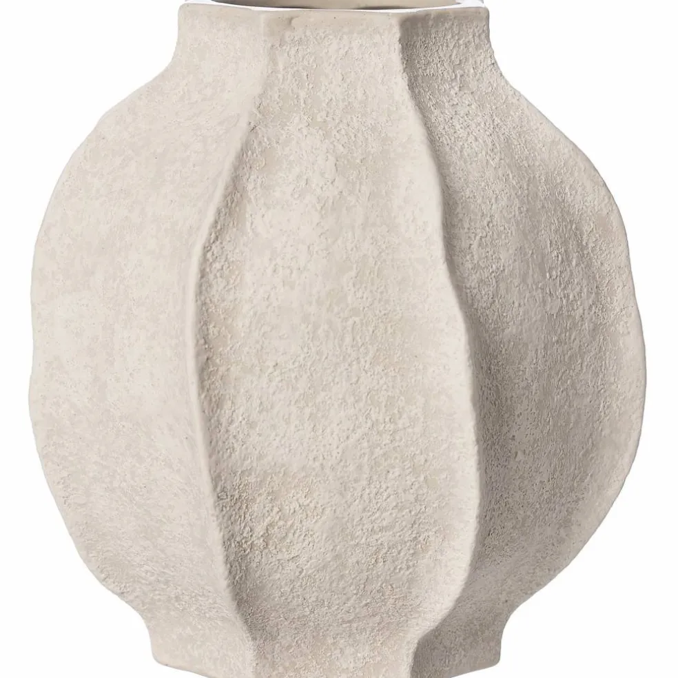 Vas stengods 24 cm, naturvit