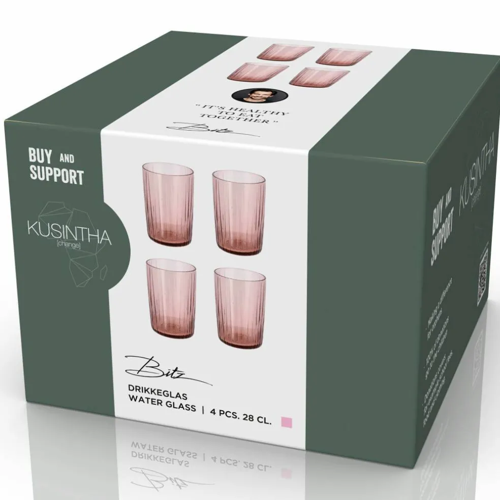 Vattenglas 28 cl 4-pack, rosa