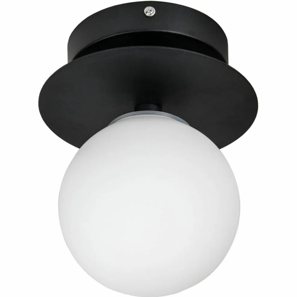 Vägglampa / plafond Art Deco 24 cm, svart/vit