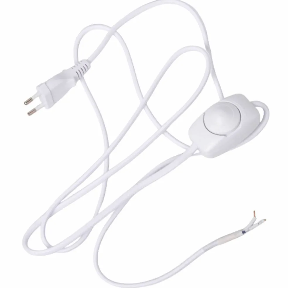 Väggsladd med dimmer 2 m, vit
