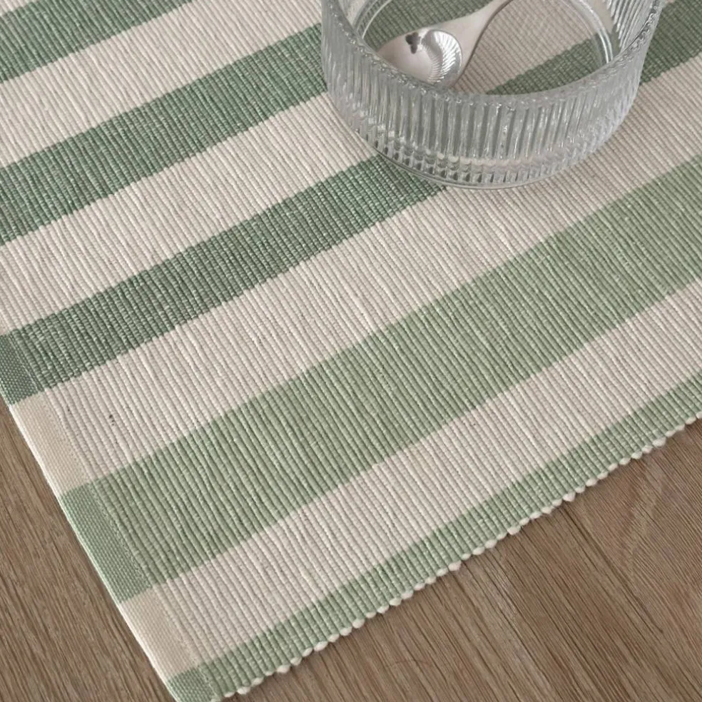 Vibeke Klint bordstablett 33 × 48 cm, breda linjer/grön