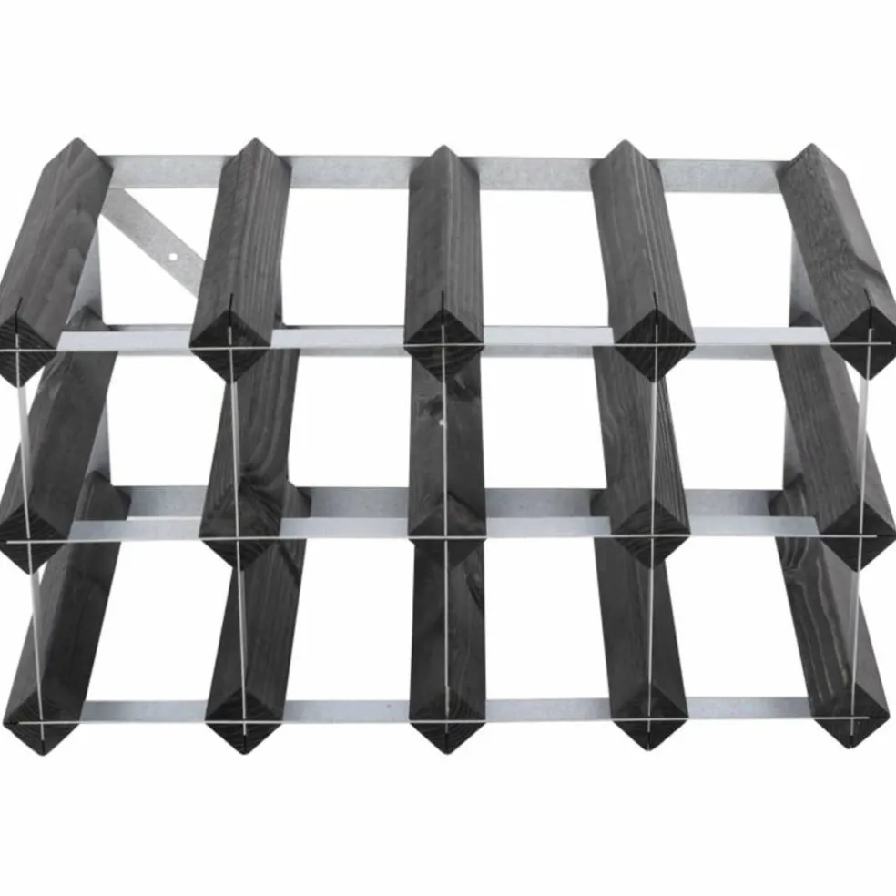Vinställ Påbyggnadsbart 12 Flaskor Black Ash