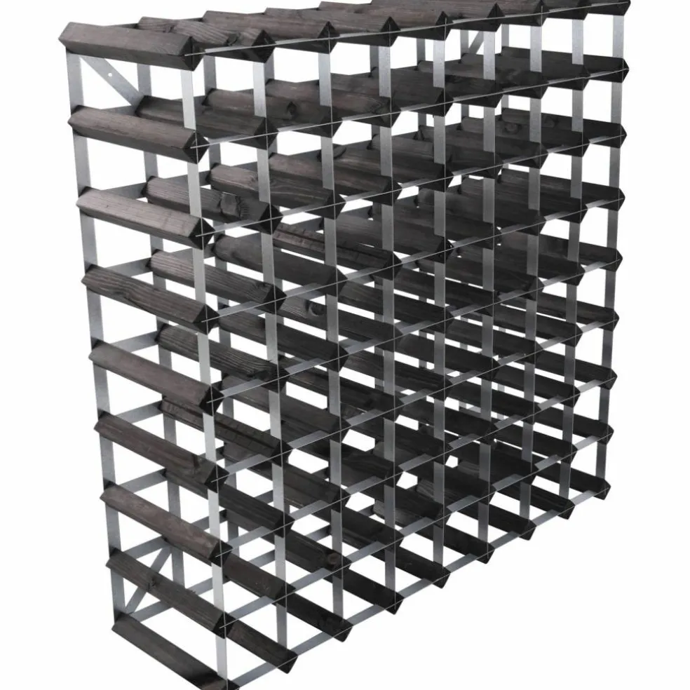 Vinställ Påbyggnadsbart 72 Flaskor Black Ash