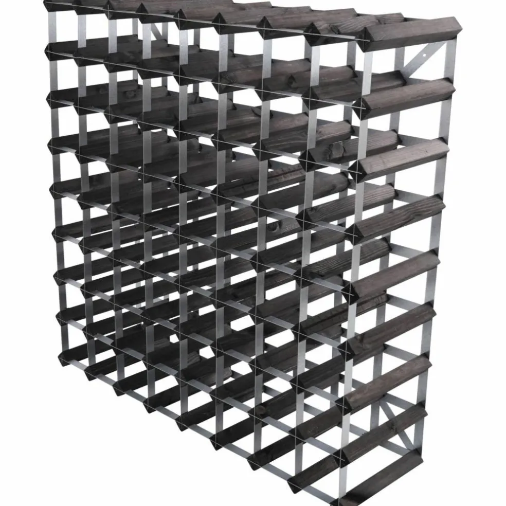 Vinställ Påbyggnadsbart 72 Flaskor Black Ash