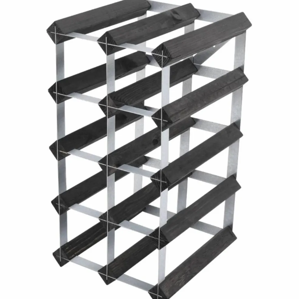 Vinställ Påbyggnadsbart 72 Flaskor Black Ash