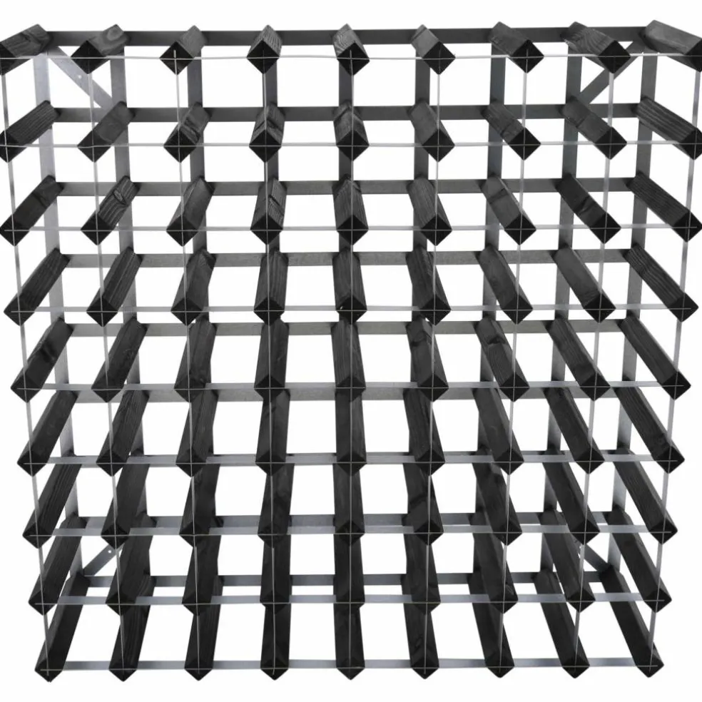 Vinställ Påbyggnadsbart 72 Flaskor Black Ash