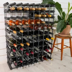 Vinställ Påbyggnadsbart 42 Flaskor Black Ash