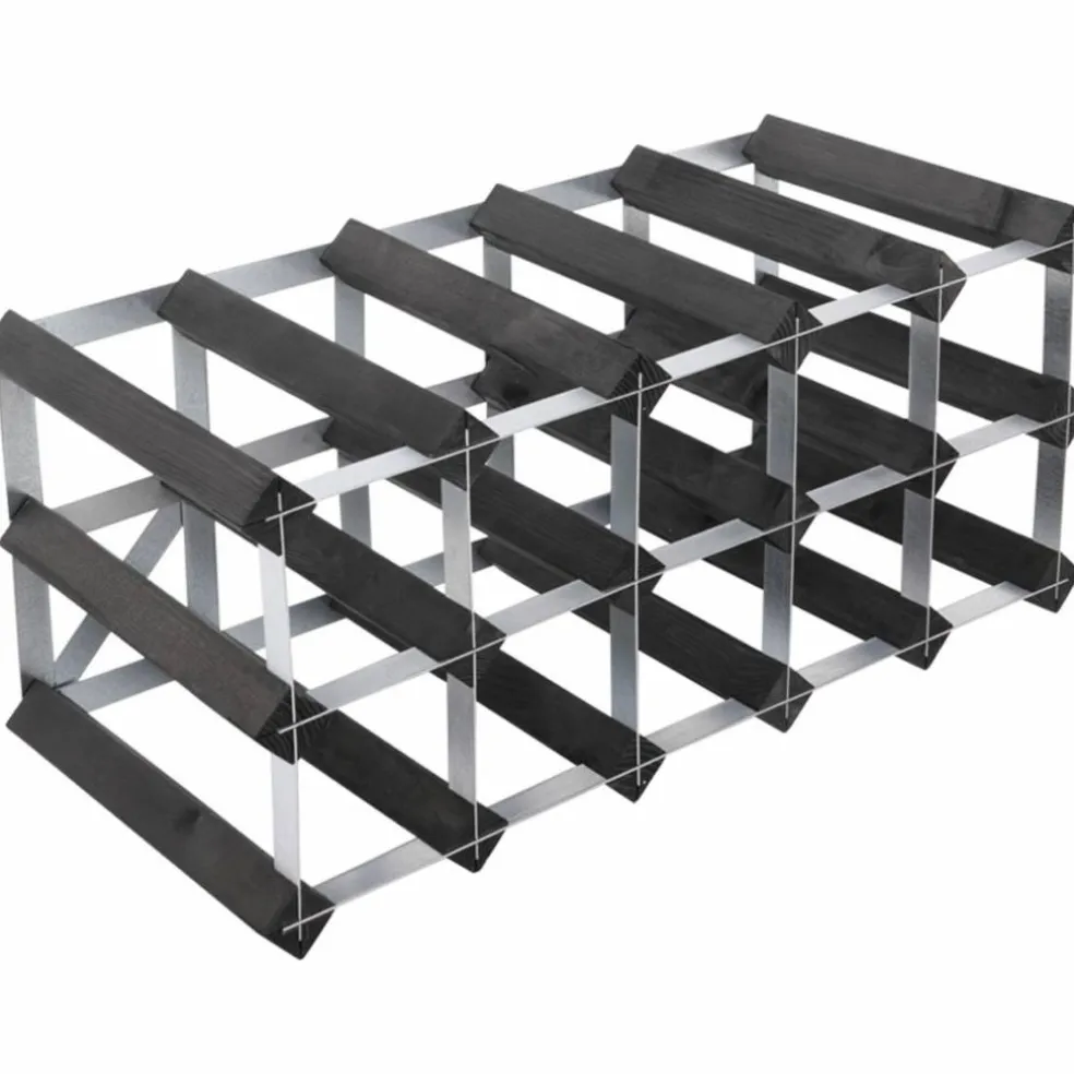 Vinställ Påbyggnadsbart 42 Flaskor Black Ash