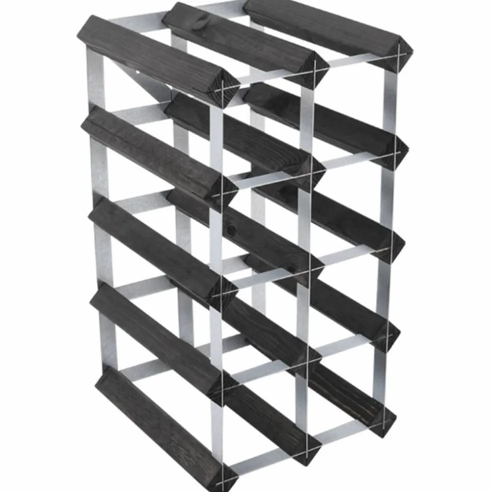 Vinställ Påbyggnadsbart 90 Flaskor Black Ash