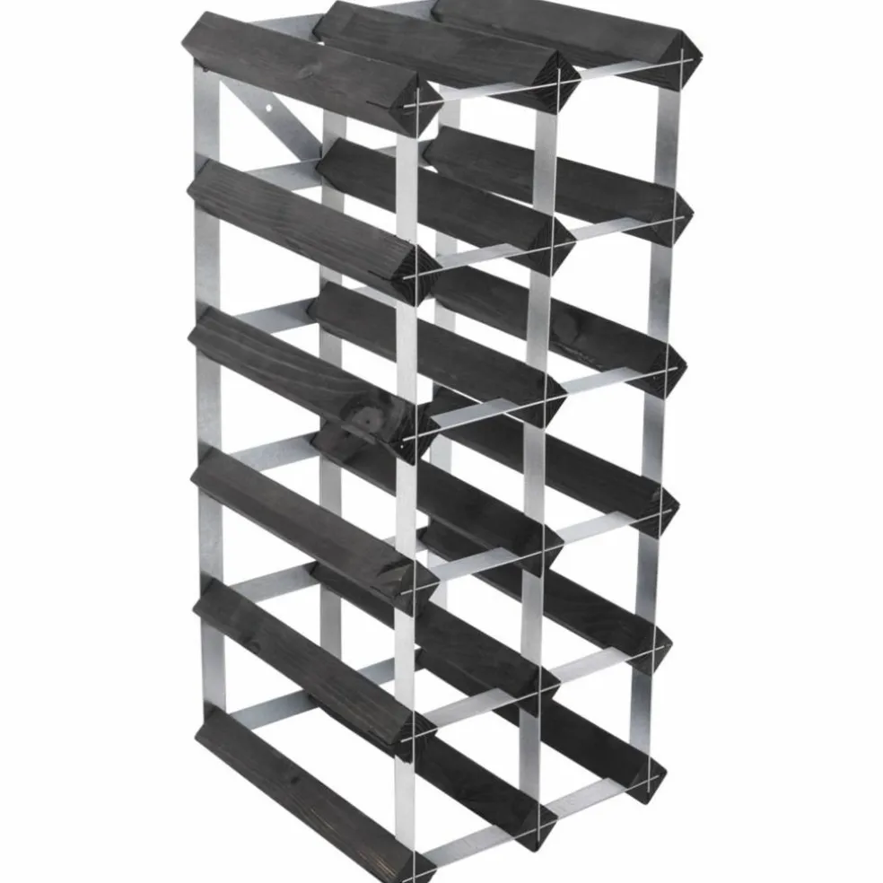 Vinställ Påbyggnadsbart 90 Flaskor Black Ash